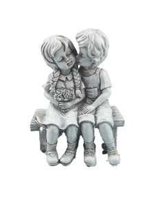 1 pieza Estatua de pareja de adorno de jardín de artesanía de resina, multicolor al azar - Multicolor - Ver 3