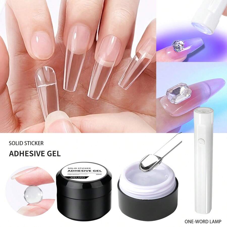 XEIJAYI XEIJAYI 1Pc 10ml Solid Nail Tips Gel Solid Sticker Nail Tips