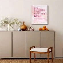 1入藍色布藝牆藝術啟發引用經文標誌，基督教經文印刷裝飾女孩房間，臥室布藝牆藝術裝飾，現代農舍標誌，適合作為女性的藝術禮物，無框帆布牆藝術家裝飾 - 彩色 - 查看 11