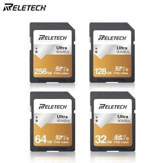 Reletech 1 Stück U1 A1 SD Karte für FHD Video Aufnahme DSLR Kamera Speicherkarte, 32GB/64GB/128GB/256GB
