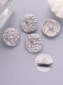 Set de 6/12 botones metálicos redondos con textura de piedra convexa, botones decorativos versátiles para abrigos, suéteres, chaquetas informales, zapatos, sombreros, manualidades DIY