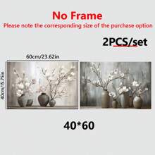 1pc Vibrant Magnolia Canvas Wall Art - Wooden Framed Contemporary Floral Print - Wall Art, Perfect Accent For Bedrooms, Living Rooms, Kitchens And More - Seasonal Fall Decorations,Poster Gifts Birthday Graduation