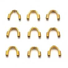 50 Pcs 304 Stainless Steel U-Button Wire Guard For Jewelry Making Accessories Wire Protection Ring Clip Connector DIY Jewelry Accessory Wire Guard