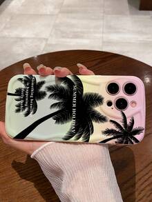 Summer Coconut Tree Phone Case - Gradient Color Background Phone Case With Fun, Party, Travel, And Vacation Related Designs And Artwork, Compatible With IPhone 11, IPhone 13, IPhone 14, IPhone 15 PRO MAX, And Other IPhone Models. - Multicolor - View 4