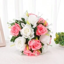 1入組婚禮慶祝裝飾人工花卉擺設，采用玫瑰設計，可用於婚禮裝飾、櫥窗展示、節日慶祝花卉擺設、生日派對及家居裝飾。 - 彩色 - 查看 10