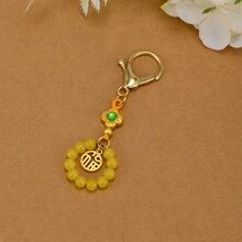 1pc Fashionable Chinese Style Lucky Beaded Car Keychain Or Bag Charm - Multicolor - View 6