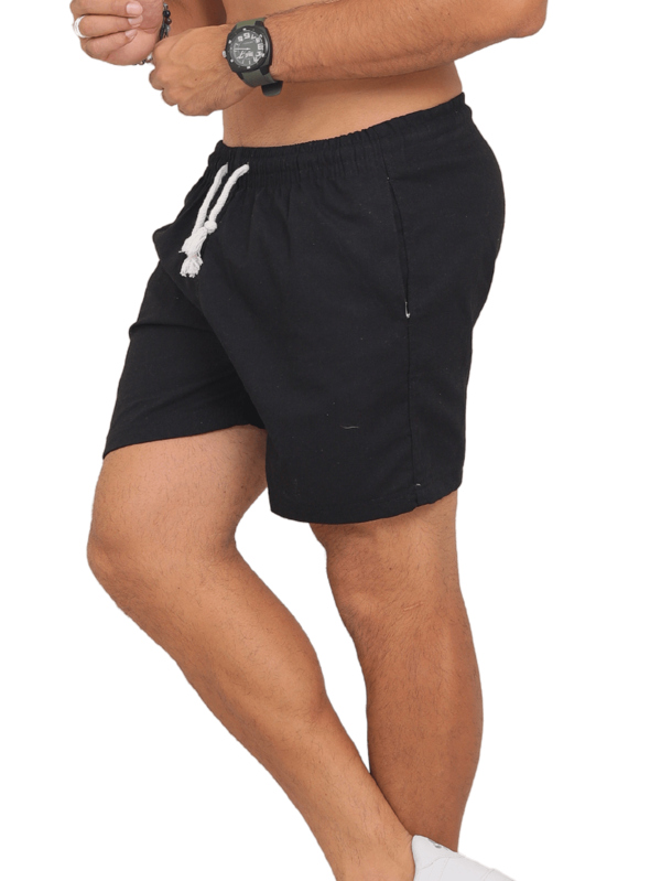 shorts linho  masculino curto algodão bolsos cordão amarração premium luxo praia verão p m g gg