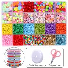 Children DIY Bead Set Including Letter Beads And Rice Beads - Perfect For DIY Jewelry Making & Crafting, Great Gift For Family And Friends On Holidays - Multicolor - View 11