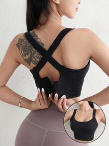 Gym Push Up Bra Women Sports Bra Back Closure High Impact Workout Sport Fitness Wear For Yoga Gym Brassiere Sportswear, Lingerie