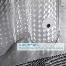 Bathroom Shower Curtain Liner Mould Proof Mildew Resistant, 183x183cm - Geometric - View 1