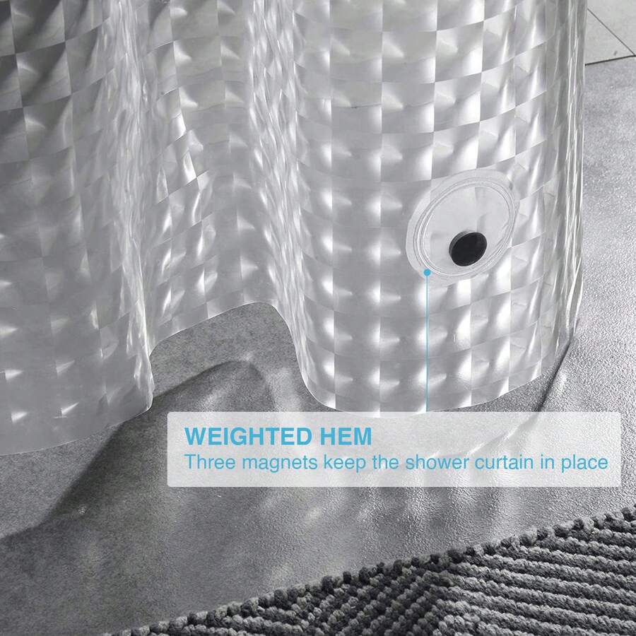 Bathroom Shower Curtain Liner Mould Proof Mildew Resistant, 183x183cm - Geometric - View 1