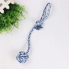 1 件宠物互动绳球玩具，耐用木制拉力木偶咀嚼玩具，适合中小型犬 - 绳球狗玩具