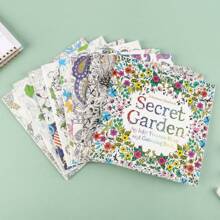 1pc Random Style Students Stress Relief Drawing Coloring Book, Mandalas Coloring Pages, English Version Random Design