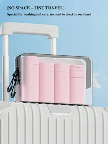 5pcs Travel Toiletry Bottles Set, Portable Lotion/Shower Gel/Shampoo Dispenser With PU Bag (100ml, 80ml, 80ml, 50ml, 15ml) - Multicolor - View 7