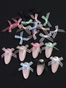 50 Pcs Bow Ribbon Nail Art Accessories 3D Japanese Mixed Color Sand Surface Bow Nail Art Decoration Nail Art Accessories Diy Nail Art Accessories Nail Charms Nail Gems Nail Supplies Nails - Multicolor - View 5