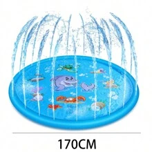 Colchoneta de agua para juegos al aire libre, esterilla de rociadores para wading pool y juguete inflable en forma de colchoneta de agua con rociador de chorros, para adultos y niños, ideal para juegos de agua familiares en verano, 100CM 170CM - Multicolor - Ver 12