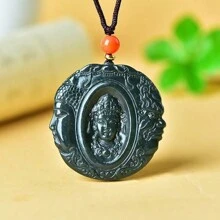A Natural Pendant Of Cedar Jewelry, Hand-Carved Cedar Necklace, Safe Guard Necklace, Gem Jewelry, Gifts For Family, Holiday Commemorative Gifts.