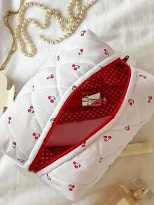 1 Túi đựng đồ vệ sinh cá nhân du lịch in hoa nhỏ Túi đựng đồ trang điểm cho phụ nữ Túi đựng đồ trang điểm họa tiết hoa cho ví Túi đựng mỹ phẩm có khóa kéo Vải canvas chần bông dung tích lớn màu anh đào Túi đựng đồ trang điểm họa tiết hoa thẩm mỹ dễ thương Quà tặng du lịch Túi đựng đồ vệ sinh cá nhân, để đựng son môi, kính, băng vệ sinh, làm quà tặng cho bạn bè và giáo viên, cũng có thể dùng làm đồ trang trí nhà cửa, trang trí phòng tắm/phòng khách/phòng ngủ, Túi đựng đồ trang sức và hộp đựng sơn móng tay. Túi đựng đồ trang điểm - trắng - Xem 4