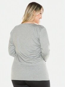 Viscolycra Long Sleeve Nursing Blouse 1182 - 灰色 - 查看 3
