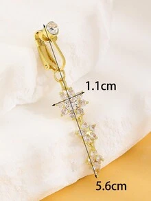 One High-End Micro Inlaid Flower Belly Button Ring, Fashion Personalized Fake Piercing Jewelry - Yellow Gold - View 6