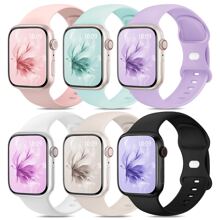 6 件装柔软硅胶运动防水表带，兼容 38 毫米 40 毫米 41 毫米 42 毫米 44 毫米 45 毫米 46 毫米 49 毫米，适用于 Ultra/SE/Series 10/9/8/7/6/5/4/3/2/1 - 彩色 - 查看 2