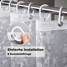 Bathroom Shower Curtain Liner Mould Proof Mildew Resistant, 183x183cm - Pebbles - View 3