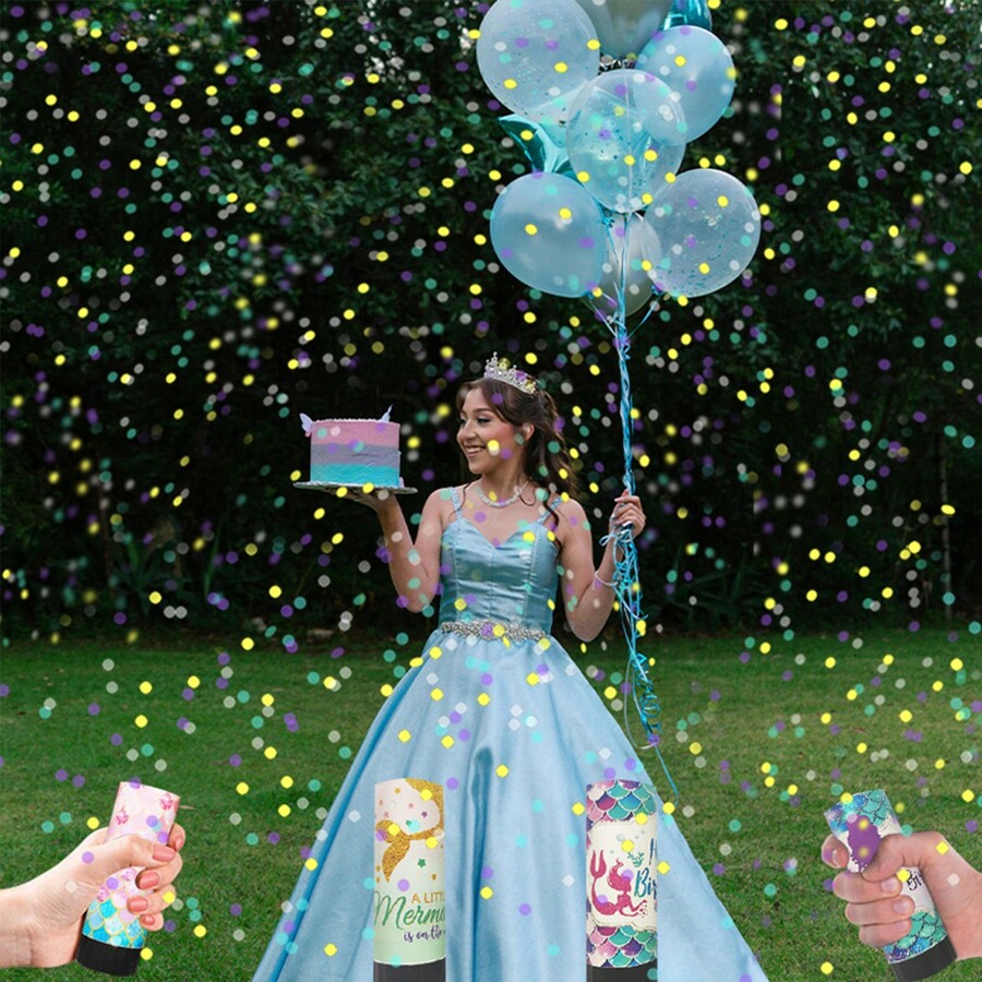 2PCS, Themed Push Pop Birthday Confetti Fireworks Tube Confetti Cannons
