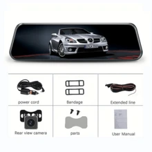 1080P Dual-Lens Fully Touch Screen Streaming Dash Cam Car DVR Recorder, Full HD Car Black Box Dashcam With Night Vision - Black - View 3