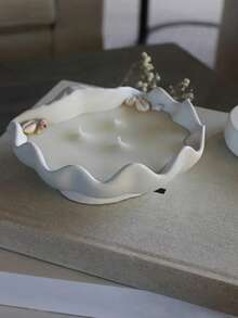 1入組貝殼形燭台矽膠模具，創意珠寶收納盤水果碗矽膠模具，DIY石膏樹脂混凝土石膏裝飾模具，家居裝飾 - 模具 - 查看 9