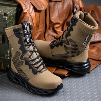 New High-Top Boots With Breathable Ultrafiber Mesh, Steel Toe Cap, Anti-Smashing And Puncture-Resistant Work Safety Shoes