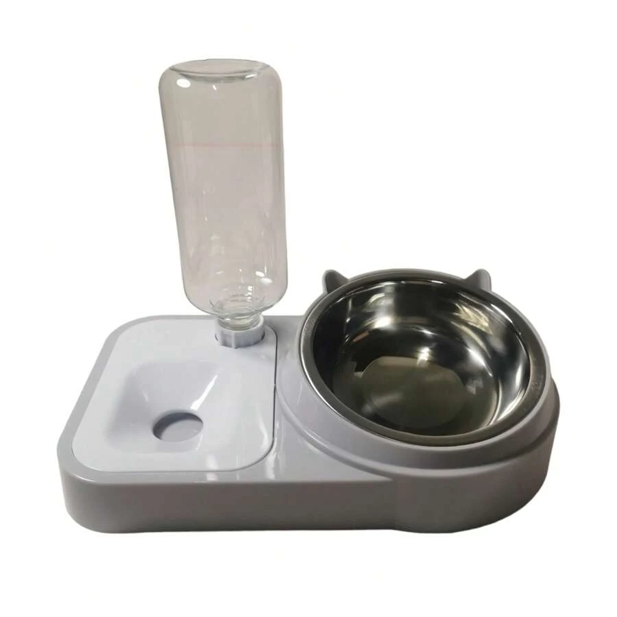 BEBEDERO Y TAZON DE GATO - Gris - Ver 1