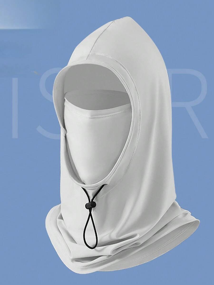 1set Sunscreen Mask For Men, Full Face, Headband, And Neck Protector, Removable Hood, Thin, Breathable, Summer Versatile Ice Silk Sun Hat For Women
