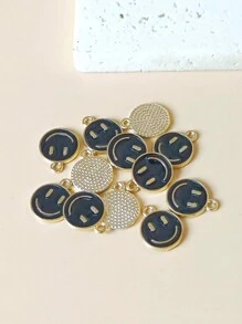 20pcs Mixed Color Zinc Alloy Emoticon Design Bead For Diy Necklace, Bracelet Making