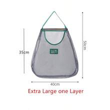 1入組1層可攜式廚房收納袋，家用蔬果網袋掛在牆上的薑蒜儲物網，廚房房間組織掛袋，輕量級購物袋，水果蔬菜網袋 - 墨綠色 - 查看 4