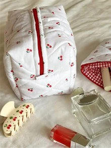 1 Túi đựng đồ vệ sinh cá nhân du lịch in hoa nhỏ Túi đựng đồ trang điểm cho phụ nữ Túi đựng đồ trang điểm họa tiết hoa cho ví Túi đựng mỹ phẩm có khóa kéo Vải canvas chần bông dung tích lớn màu anh đào Túi đựng đồ trang điểm họa tiết hoa thẩm mỹ dễ thương Quà tặng du lịch Túi đựng đồ vệ sinh cá nhân, để đựng son môi, kính, băng vệ sinh, làm quà tặng cho bạn bè và giáo viên, cũng có thể dùng làm đồ trang trí nhà cửa, trang trí phòng tắm/phòng khách/phòng ngủ, Túi đựng đồ trang sức và hộp đựng sơn móng tay. Túi đựng đồ trang điểm - trắng - Xem 3