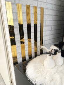 20pcs Large Size Mirror Effect 3D Wall Stickers, Self-Adhesive Rectangular Acrylic Mirror Strips Creative Decoration For Living Room, Bedroom, Restaurant, Home Wall Decor - Multicolor - View 7