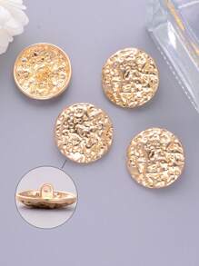 Set de 6/12 botones metálicos redondos con textura de piedra convexa, botones decorativos versátiles para abrigos, suéteres, chaquetas informales, zapatos, sombreros, manualidades DIY