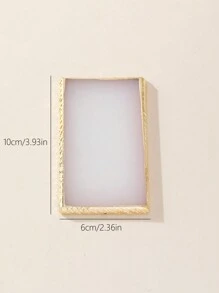 New Resin Rectangular Color Palette With Agate-Like Gold Decor, Used For Nail Art Painting And Displaying Nail Tips,Nail Supplies,Nail Tools,Nail Art Tools,Back To School,Nails,Nail Tools For Press On Nails - White - View 3