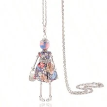 1 bucată coliere de modă pentru femei pandantiv lung flori pânză bijuterii accesorii prieten drăguț aniversare cadouri de nuntă cu ridicata îndrăgostiți, mame, mame, ziua mamei, cadou