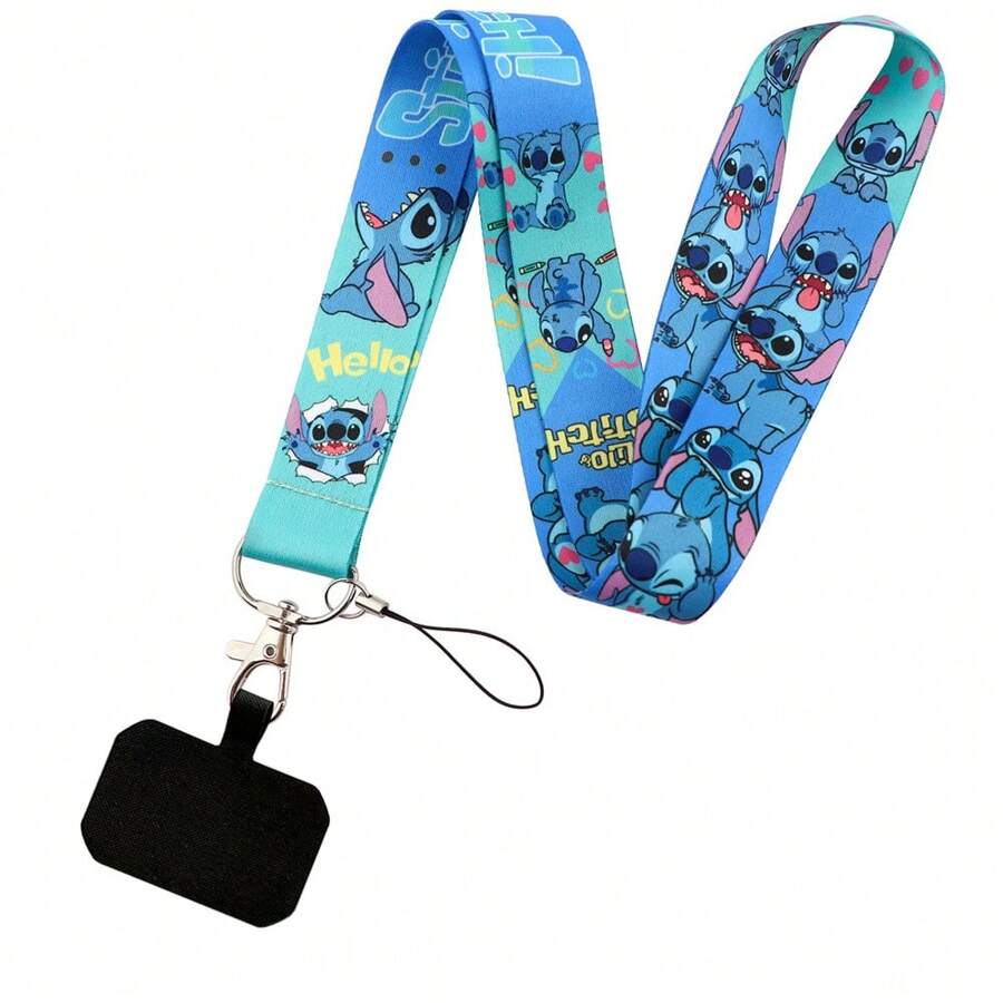 Stitch Lanyards For Key Cute Alien And Pink Angel Neck Strap For Card