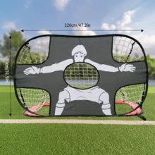 1pc 2-In-1 Foldable Portable Mobile Football Goal Post, Suitable For Outdoor Football Training And Entertainment Shooting Target - Red - View 2
