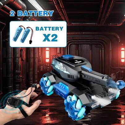 4DRC Y1 RC Crawler Scale Water Bullet Shooting Remote Control Cars,Kids 4WD Battle Stunt Car,All Terrain RC Truck With 360°Rotating,Toy Gift For Boys Girls Kids