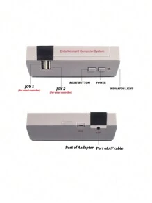 2.4G無線8位迷你復古遊戲機 超過600款經典游戏，電視/AV輸出，USB，雙人模式，即插即用，精美便攜式電子玩具禮物，適合復古游戲愛好者和節日禮物 - 灰色 - 查看 3