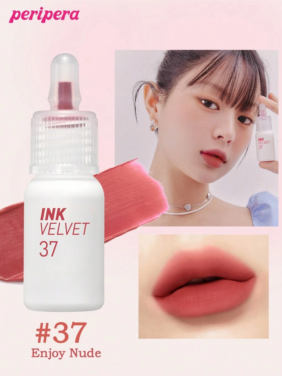 K-Beauty Peripera Ink The Velvet Liquid Lipstick, High Pigment Color, Longwear, Weightless, Gluten-Free, Paraben-Free Velvet Matte Lipstick, Liquid Lipstick, Smooth, Long Lasting, K-Beauty, Korean Makeup - #37 Enjoy Nude - 查看 1