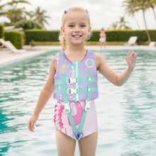 Children's Flotation Suit Children's Flotation Swimsuit With Adjustable Harness For Ages 2-9 Years/22-50 Lbs. - Mauve Purple - View 5