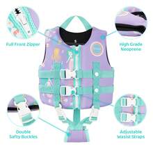 Children's Flotation Suit Children's Flotation Swimsuit With Adjustable Harness For Ages 2-9 Years/22-50 Lbs. - Mauve Purple - View 2