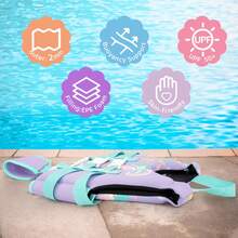 Children's Flotation Suit Children's Flotation Swimsuit With Adjustable Harness For Ages 2-9 Years/22-50 Lbs. - Mauve Purple - View 6