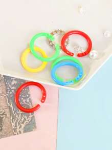 50入組/袋隨機顏色15/20/28mm塑料圓環,diy相冊圓型活頁夾,辦公室裝訂用品,相冊/學生文具用品 - 彩色 - 查看 5
