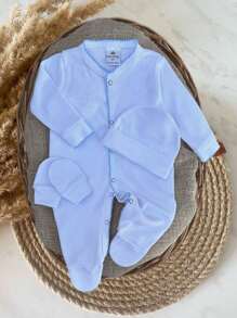 Nika Baby Baby Girls Rompers - Blue and White - View 1