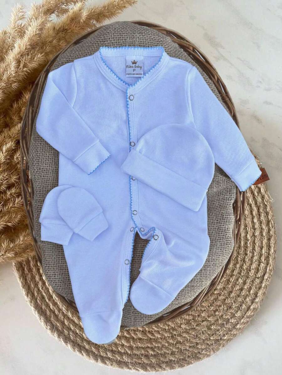 Nika Baby Baby Girls Rompers - Blue and White - View 1